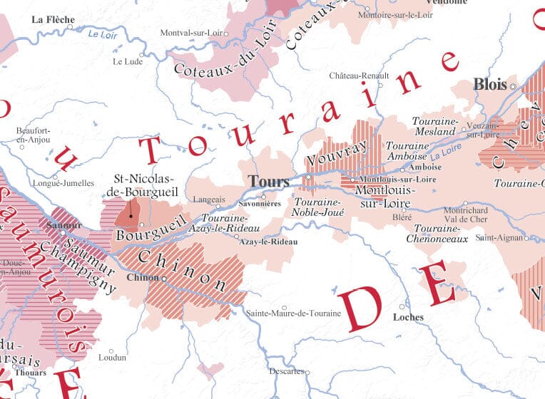 Poster – Carte simplifiée des vins AOC de la France (100 x 100 cm) | Blay Foldex carte murale hors dimensions Blay Foldex 