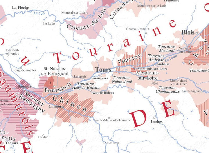 Poster – Carte simplifiée des vins AOC de la France (100 x 100 cm) | Blay Foldex carte murale hors dimensions Blay Foldex 