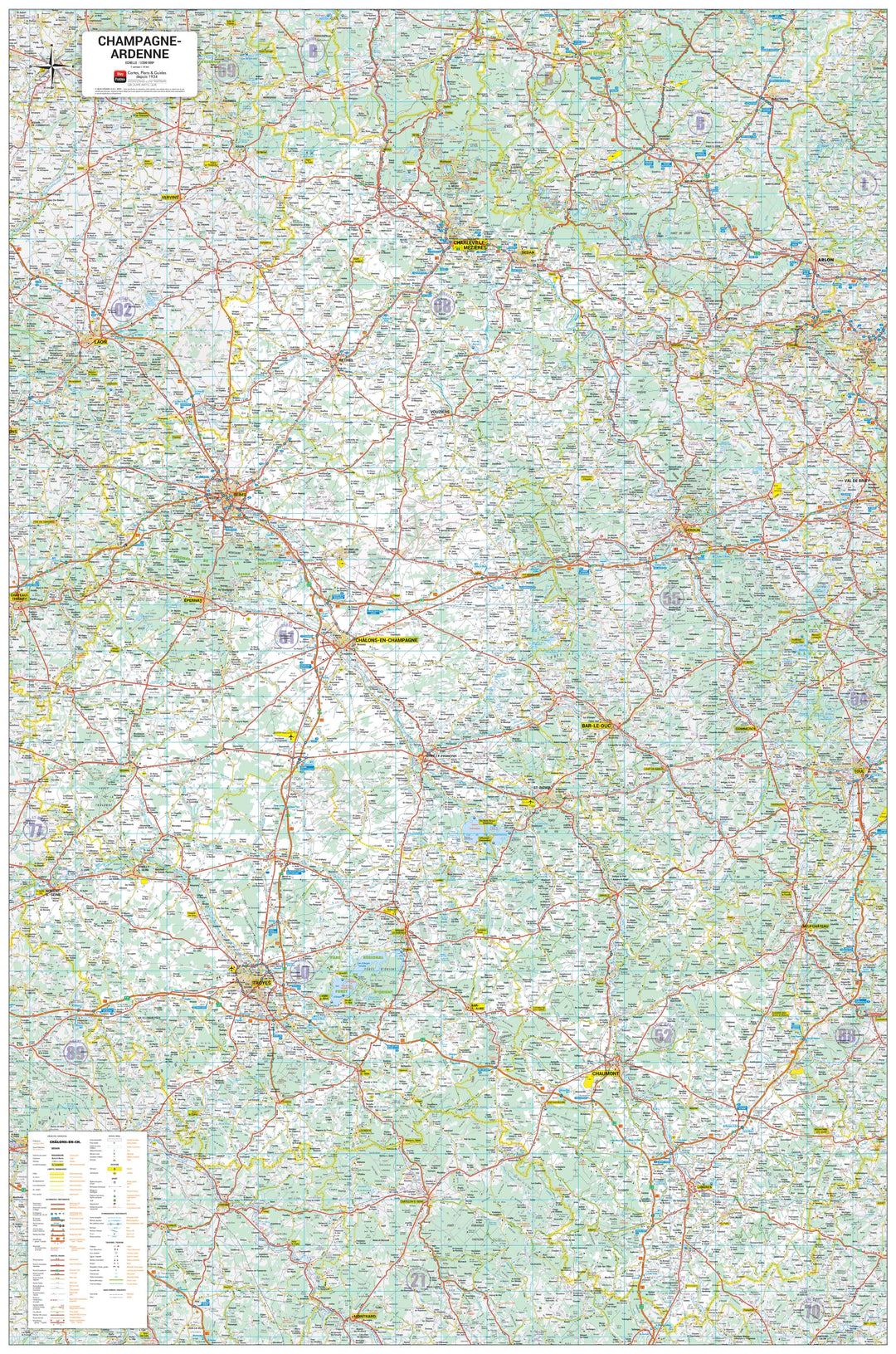 Poster - Champagne-Ardenne (98 × 148 cm) | Blay Foldex carte murale hors dimensions Blay Foldex 