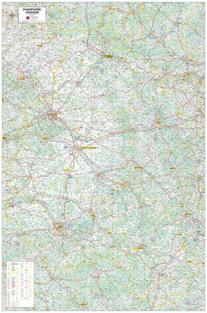 Poster - Champagne-Ardenne (98 × 148 cm) | Blay Foldex carte murale hors dimensions Blay Foldex 