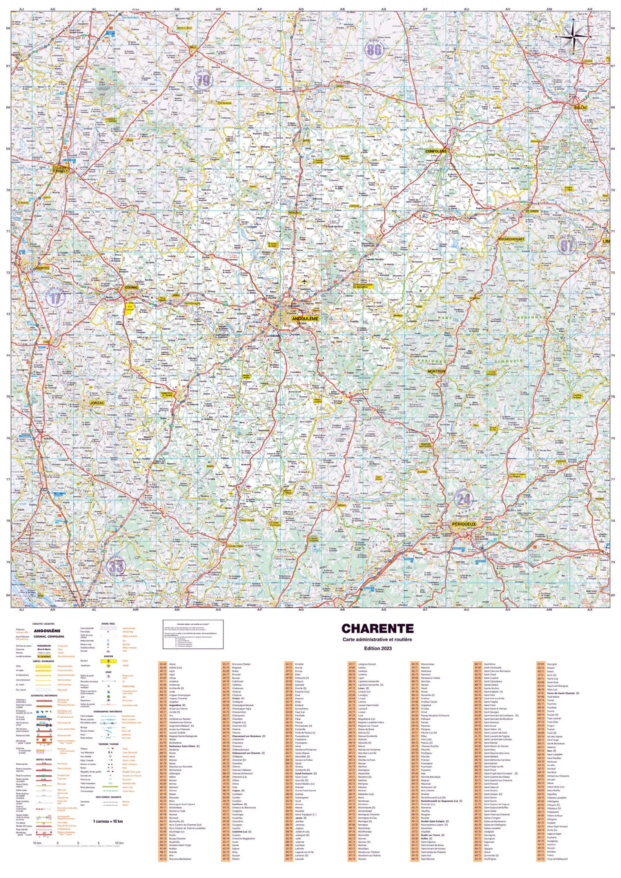 Poster - Charente (119 x 85 cm) | Blay Foldex carte murale hors dimensions Blay Foldex 