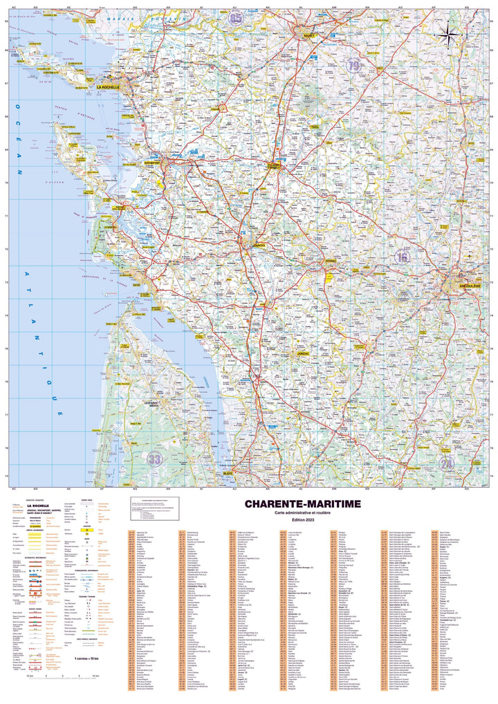 Poster - Charente-Maritime (119 x 85 cm) | Blay Foldex carte murale hors dimensions Blay Foldex 