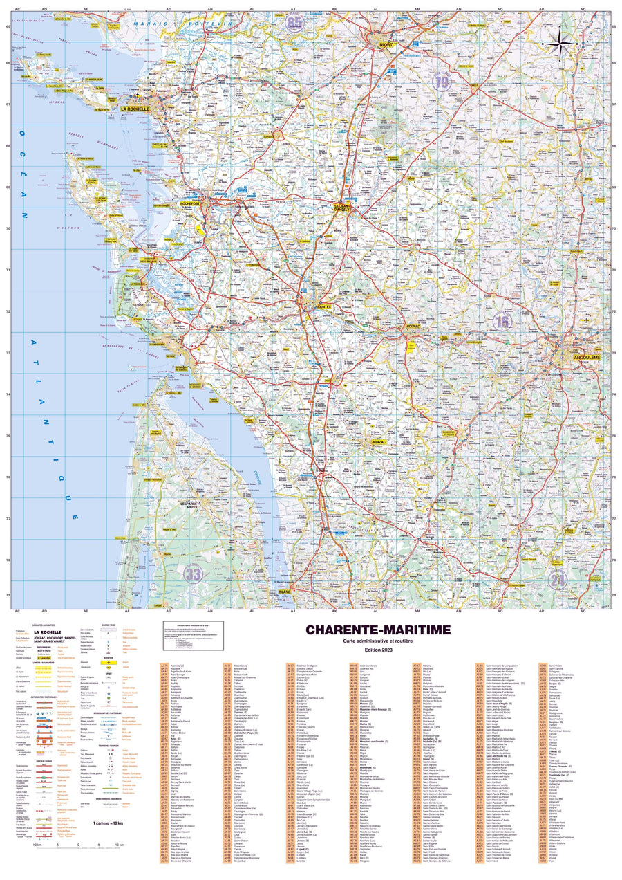 Poster - Charente-Maritime (119 x 85 cm) | Blay Foldex carte murale hors dimensions Blay Foldex 