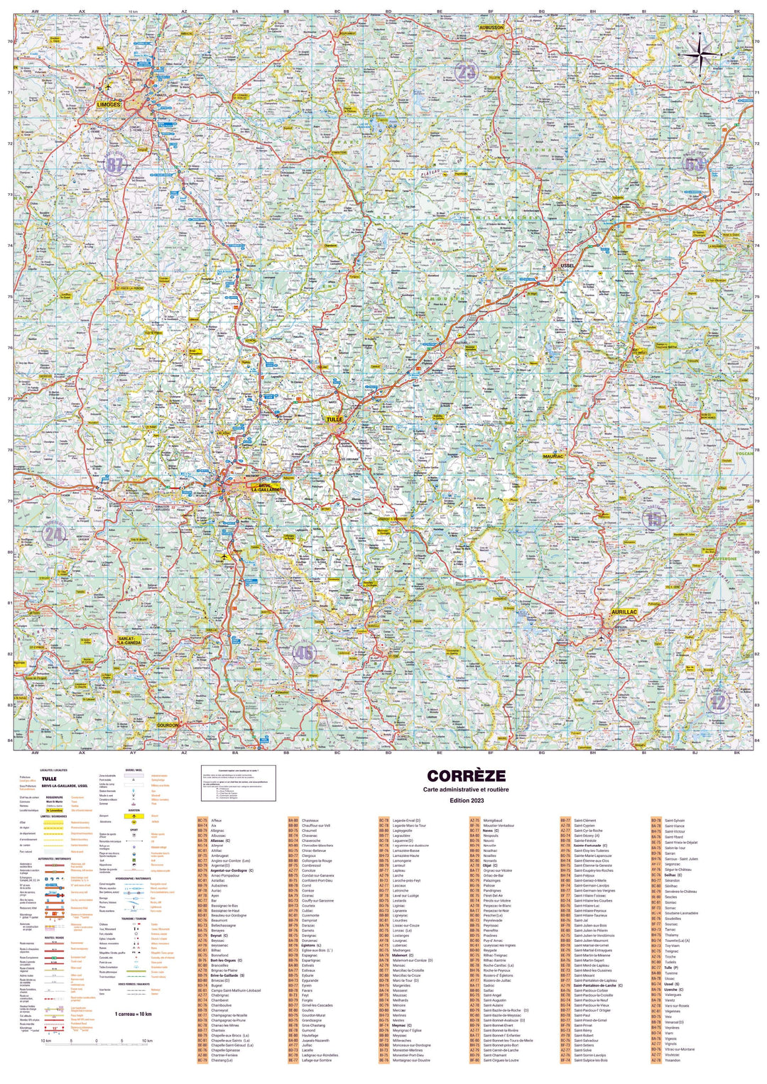Poster - Corrèze (119 x 85 cm) | Blay Foldex carte murale hors dimensions Blay Foldex 