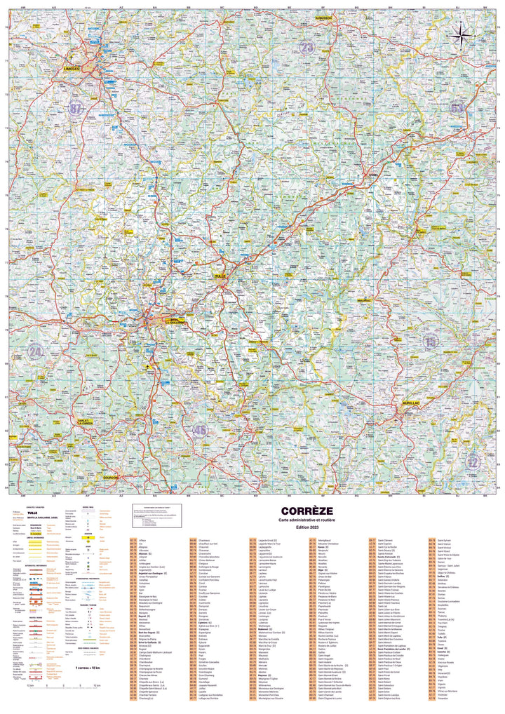 Poster - Corrèze (119 x 85 cm) | Blay Foldex carte murale hors dimensions Blay Foldex 