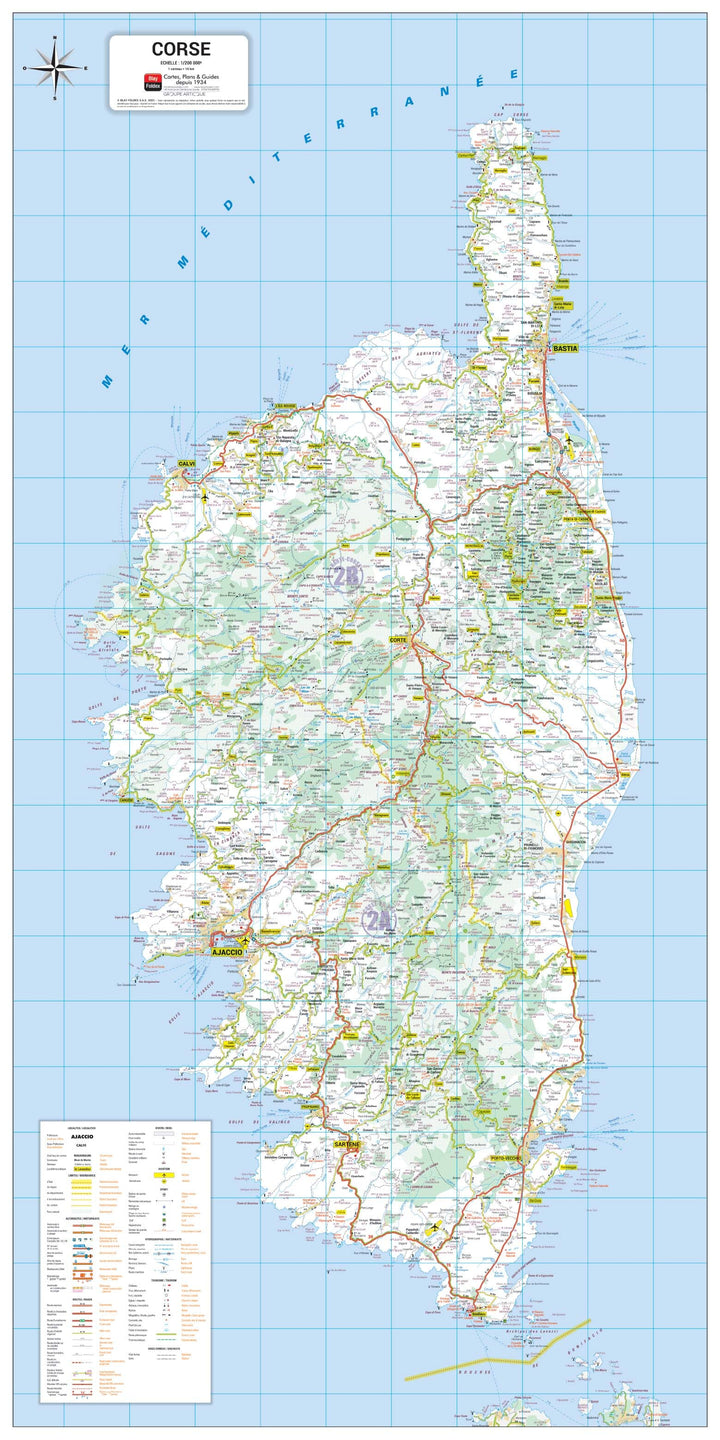 Poster - Corse (110 × 55 cm) | Blay Foldex carte murale hors dimensions Blay Foldex 