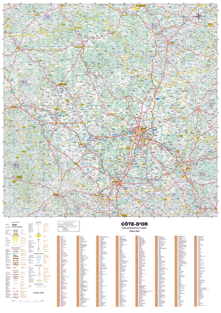 Poster - Côte-d'Or (119 x 85 cm) | Blay Foldex carte murale hors dimensions Blay Foldex 