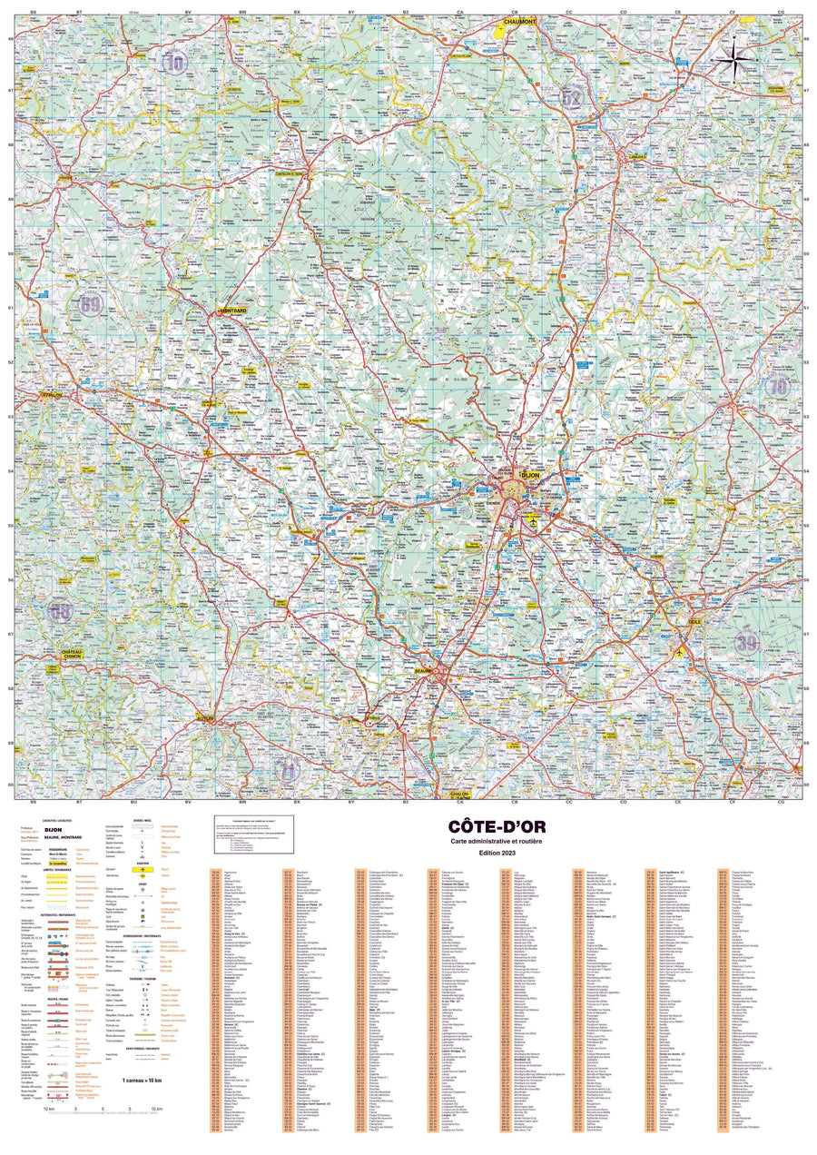 Poster - Côte-d'Or (119 x 85 cm) | Blay Foldex carte murale hors dimensions Blay Foldex 