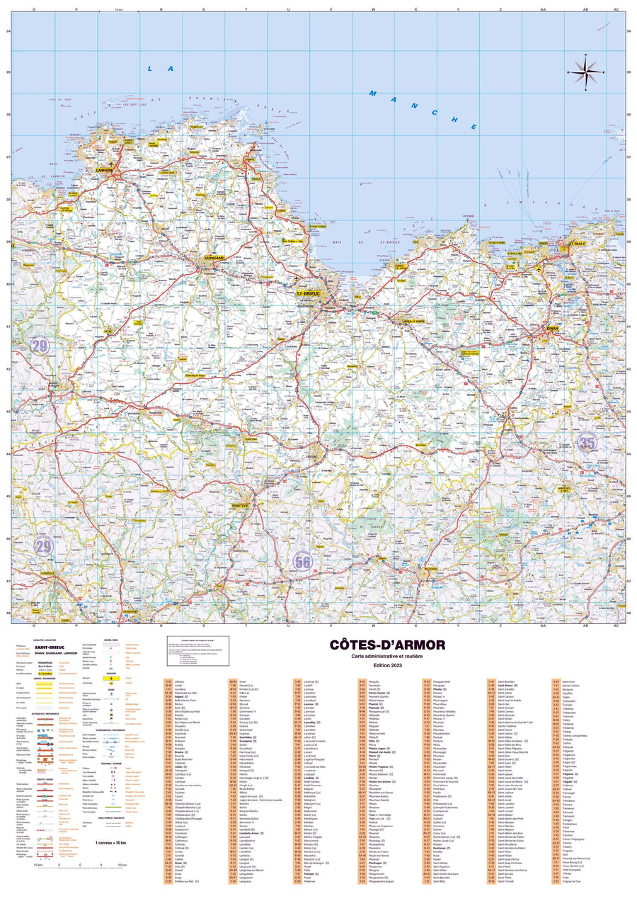 Poster - Côtes-d'Armor (119 x 85 cm) | Blay Foldex carte murale hors dimensions Blay Foldex 