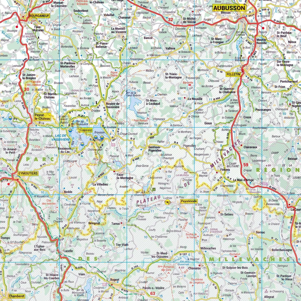 Poster - Creuse (119 x 85 cm) | Blay Foldex carte murale hors dimensions Blay Foldex 