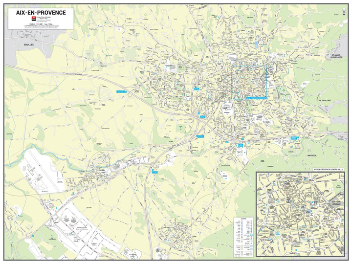 Poster de ville - Aix-en-Provence (80 x 60 cm) | Blay Foldex carte murale hors dimensions Blay Foldex 