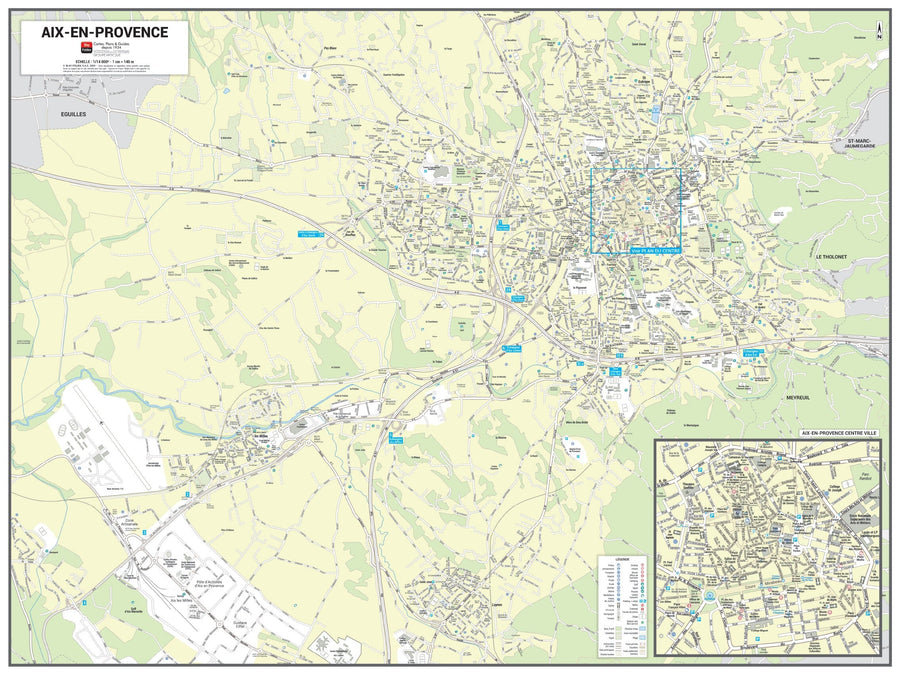 Poster de ville - Aix-en-Provence (80 x 60 cm) | Blay Foldex carte murale hors dimensions Blay Foldex 