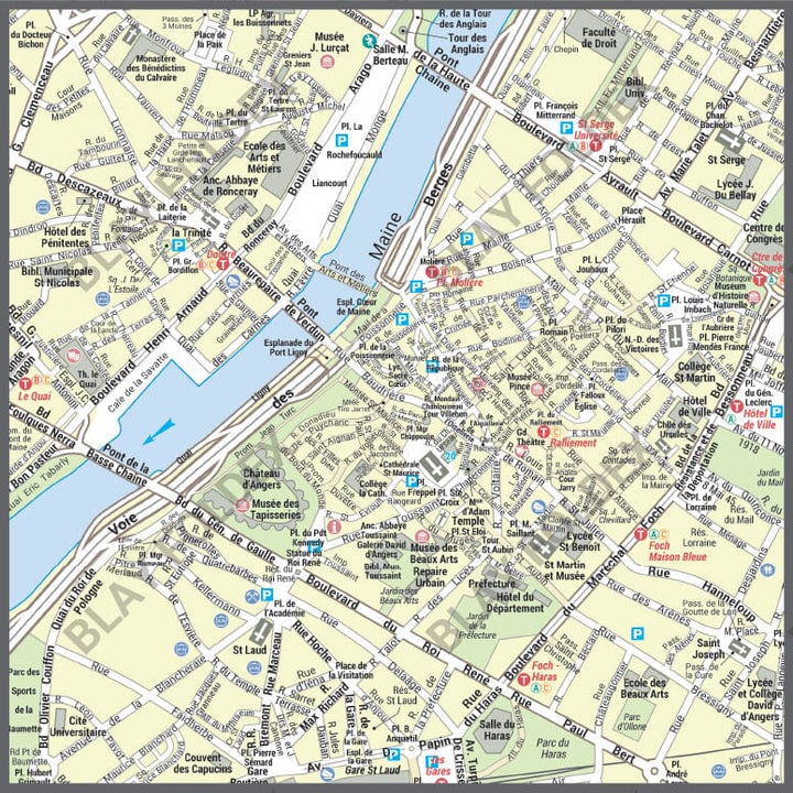 Poster de ville - Angers (70 x 100 cm) | Blay Foldex carte murale hors dimensions Blay Foldex 