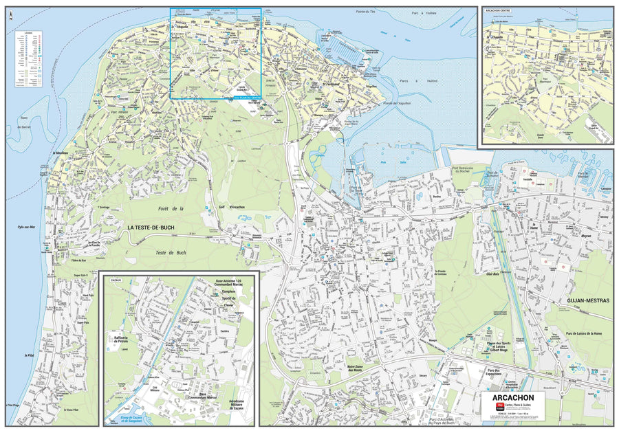 Poster de ville - Arcachon Format (100 x 70 cm) | Blay Foldex carte murale hors dimensions Blay Foldex 
