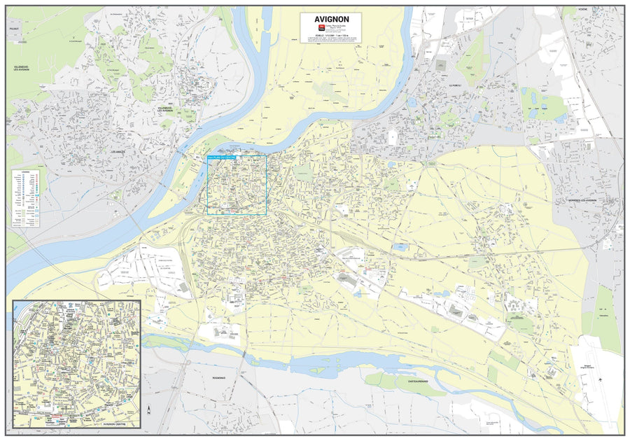 Poster de ville - Avignon (100 x 70 cm) | Blay Foldex carte murale hors dimensions Blay Foldex 