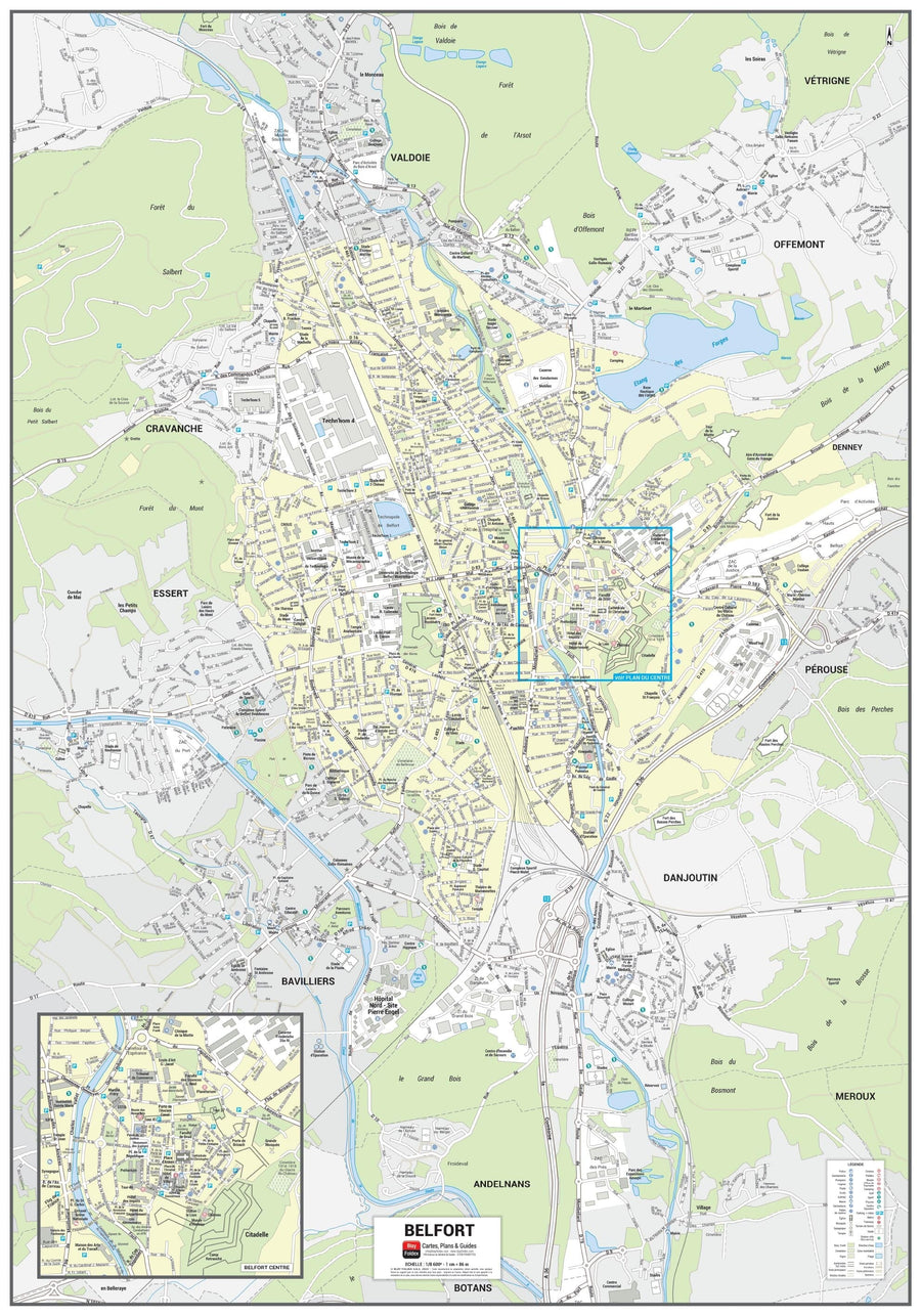 Poster de ville - Belfort (70 x 100 cm) | Blay Foldex carte murale hors dimensions Blay Foldex 