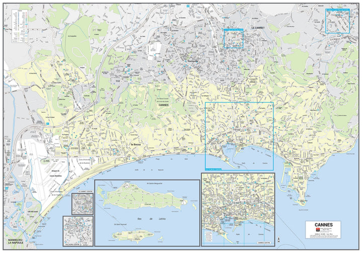 Poster de ville - Cannes (100 x 70 cm) | Blay Foldex carte murale hors dimensions Blay Foldex 