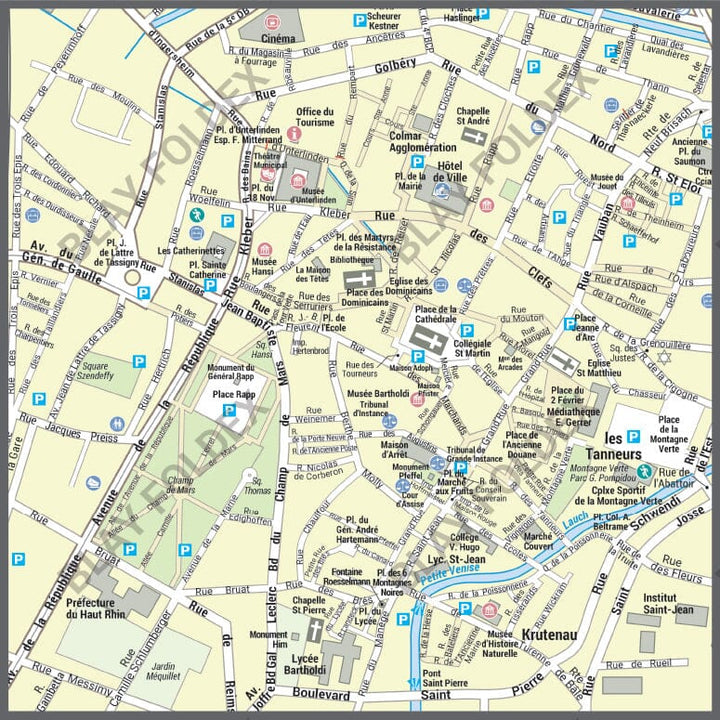 Poster de ville - Colmar (70 x 100 cm) | Blay Foldex carte murale hors dimensions Blay Foldex 