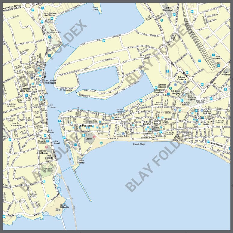 Poster de ville - Les Sables d'Olonne (70 x 100 cm) | Blay Foldex carte murale hors dimensions Blay Foldex 