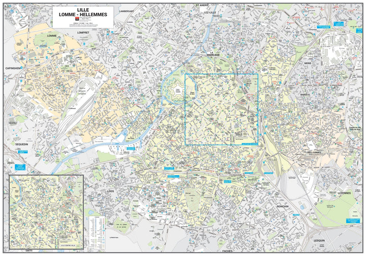 Poster de ville - Lille (105 x 70 cm) | Blay Foldex carte murale hors dimensions Blay Foldex 