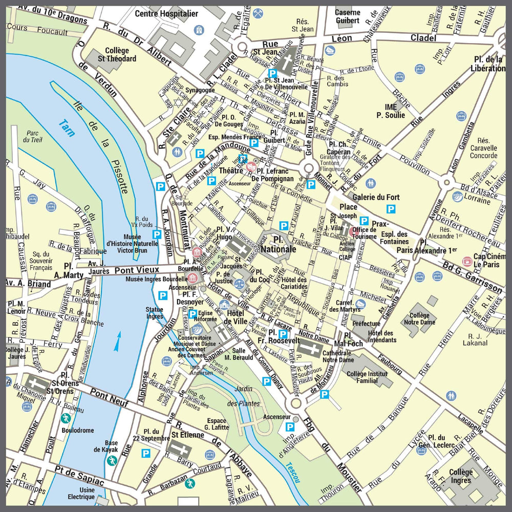 Poster de ville - Montauban (70 x 100 cm) | Blay Foldex carte murale hors dimensions Blay Foldex 