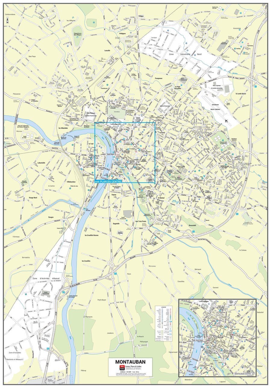 Poster de ville - Montauban (70 x 100 cm) | Blay Foldex carte murale hors dimensions Blay Foldex 