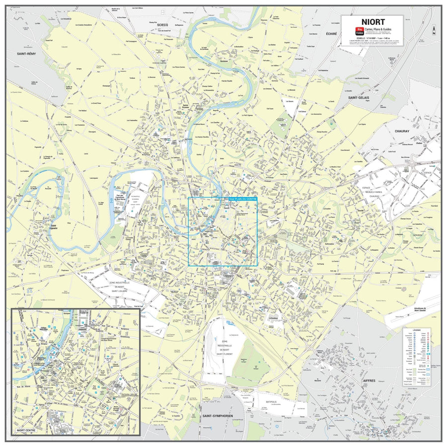 Poster de ville - Niort (70 x 70 cm) | Blay Foldex carte murale hors dimensions Blay Foldex 