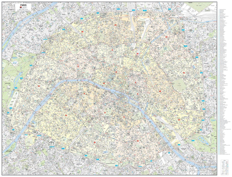 Poster de ville - Paris (140 x 107 cm) | Blay Foldex carte murale hors dimensions Blay Foldex 