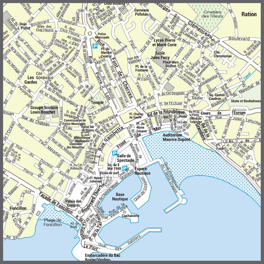 Poster de ville - Royan (70 x 70 cm) | Blay Foldex carte murale hors dimensions Blay Foldex 
