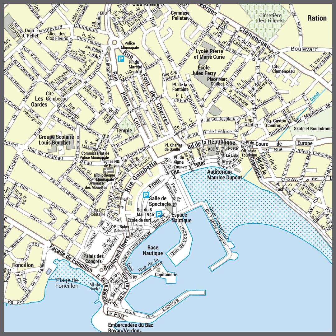 Poster de ville - Royan (70 x 70 cm) | Blay Foldex carte murale hors dimensions Blay Foldex 