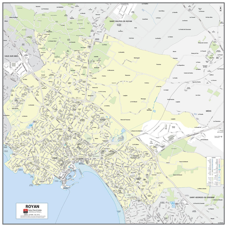 Poster de ville - Royan (70 x 70 cm) | Blay Foldex carte murale hors dimensions Blay Foldex 