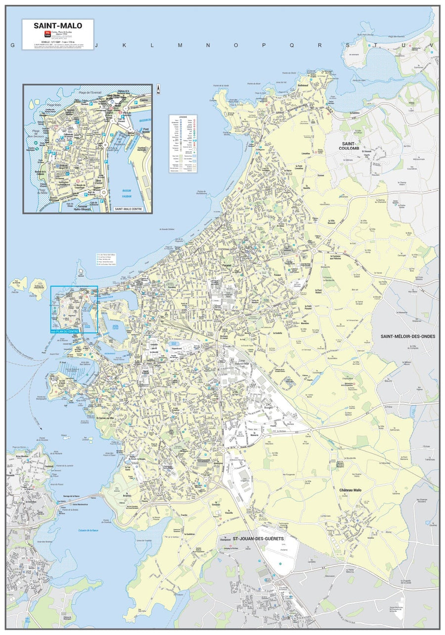 Poster de ville - Saint-Malo (70 x 100 cm) | Blay Foldex carte murale hors dimensions Blay Foldex 