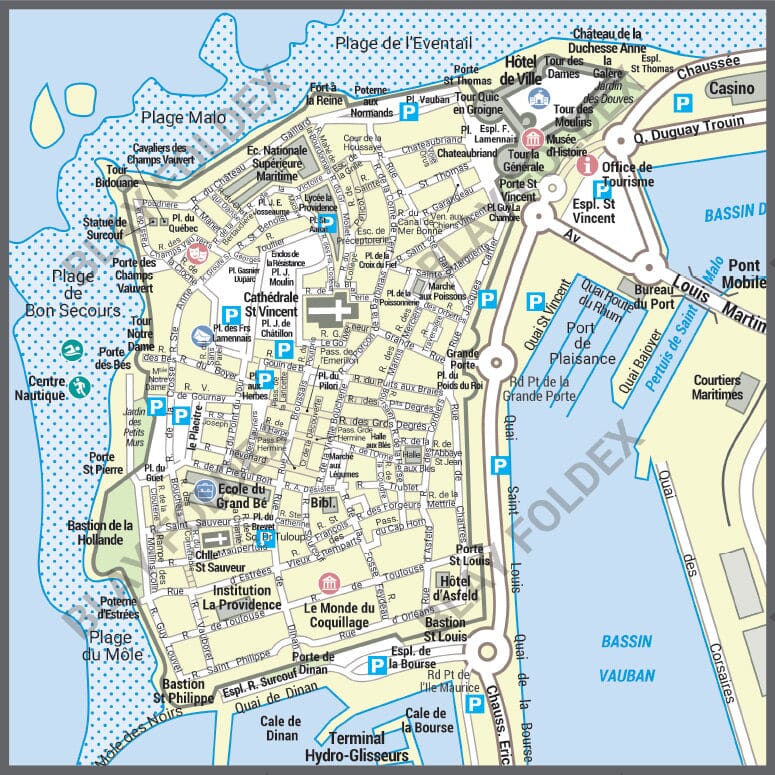 Poster de ville - Saint-Malo (70 x 100 cm) | Blay Foldex carte murale hors dimensions Blay Foldex 
