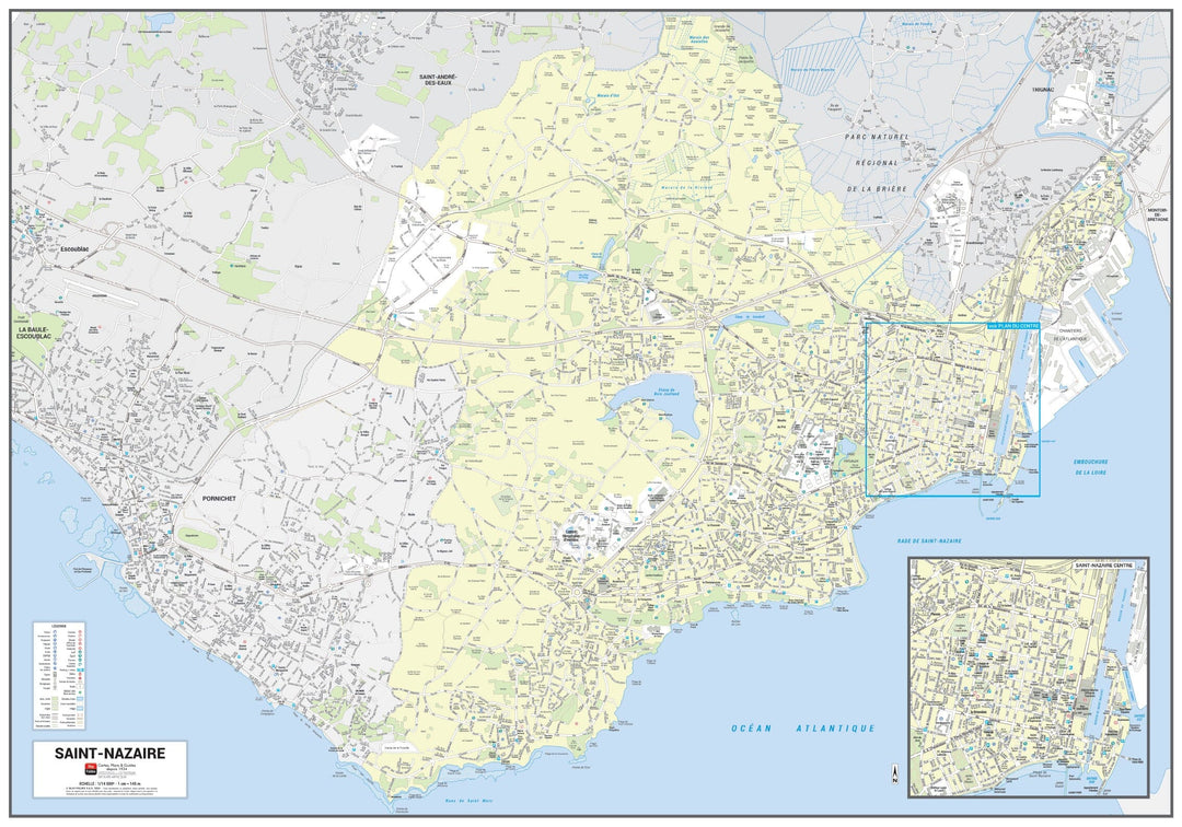 Poster de ville - Saint-Nazaire (100 x 70 cm) | Blay Foldex carte murale hors dimensions Blay Foldex 