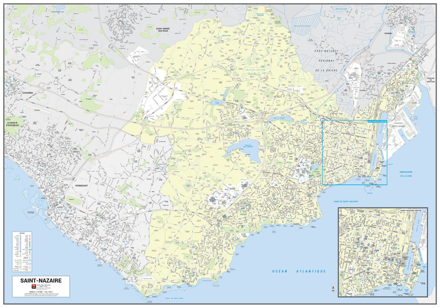 Poster de ville - Saint-Nazaire (100 x 70 cm) | Blay Foldex carte murale hors dimensions Blay Foldex 