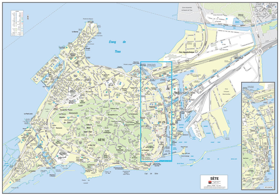 Poster de ville - Sète (100 x 70 cm) | Blay Foldex carte murale hors dimensions Blay Foldex 