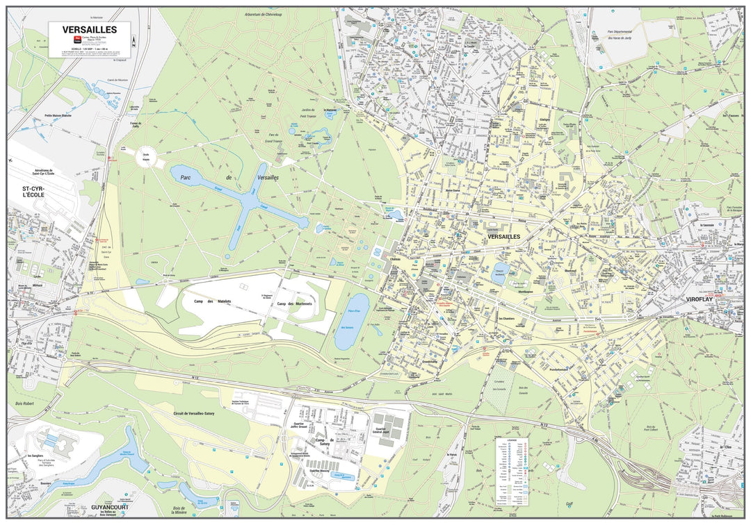 Poster de ville - Versailles (100 x 70 cm) | Blay Foldex carte murale hors dimensions Blay Foldex 