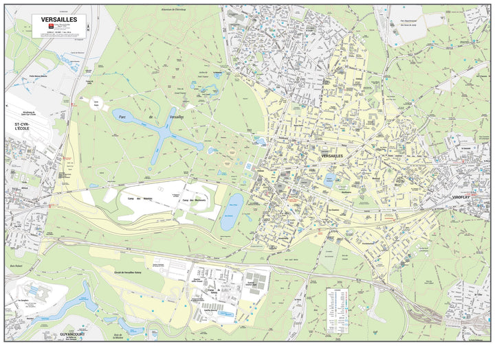 Poster de ville - Versailles (100 x 70 cm) | Blay Foldex carte murale hors dimensions Blay Foldex 