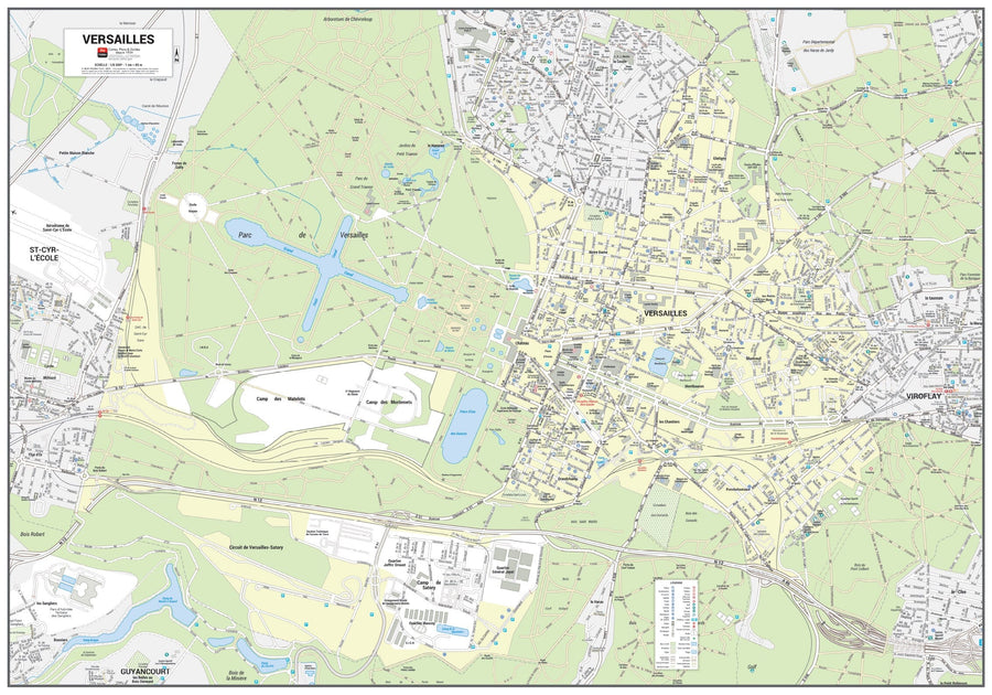 Poster de ville - Versailles (100 x 70 cm) | Blay Foldex carte murale hors dimensions Blay Foldex 