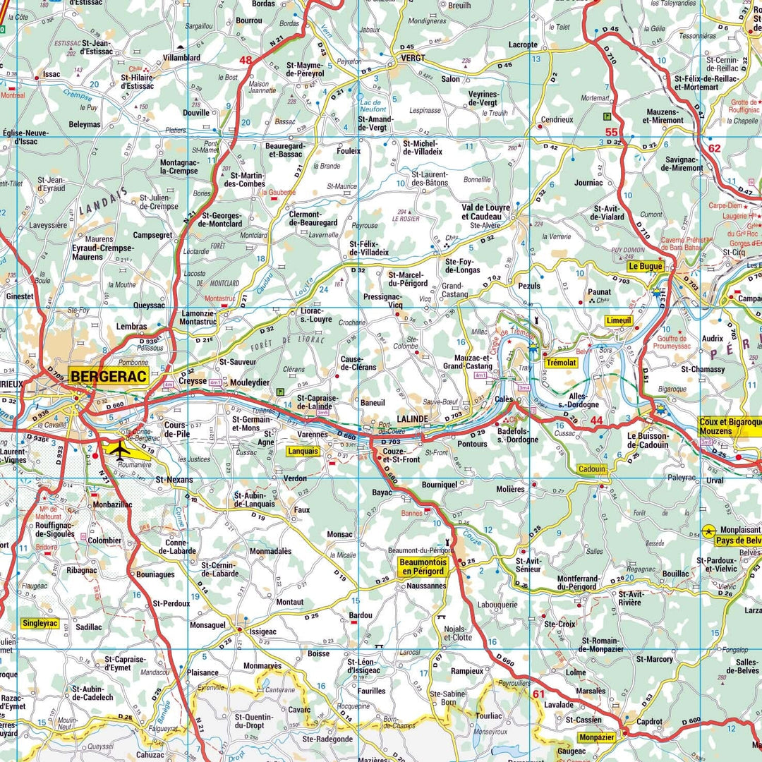 Poster - Dordogne (119 x 85 cm) | Blay Foldex carte murale hors dimensions Blay Foldex 