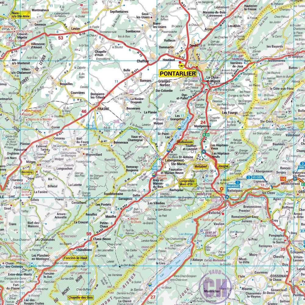 Poster - Doubs (119 x 85 cm) | Blay Foldex carte murale hors dimensions Blay Foldex 