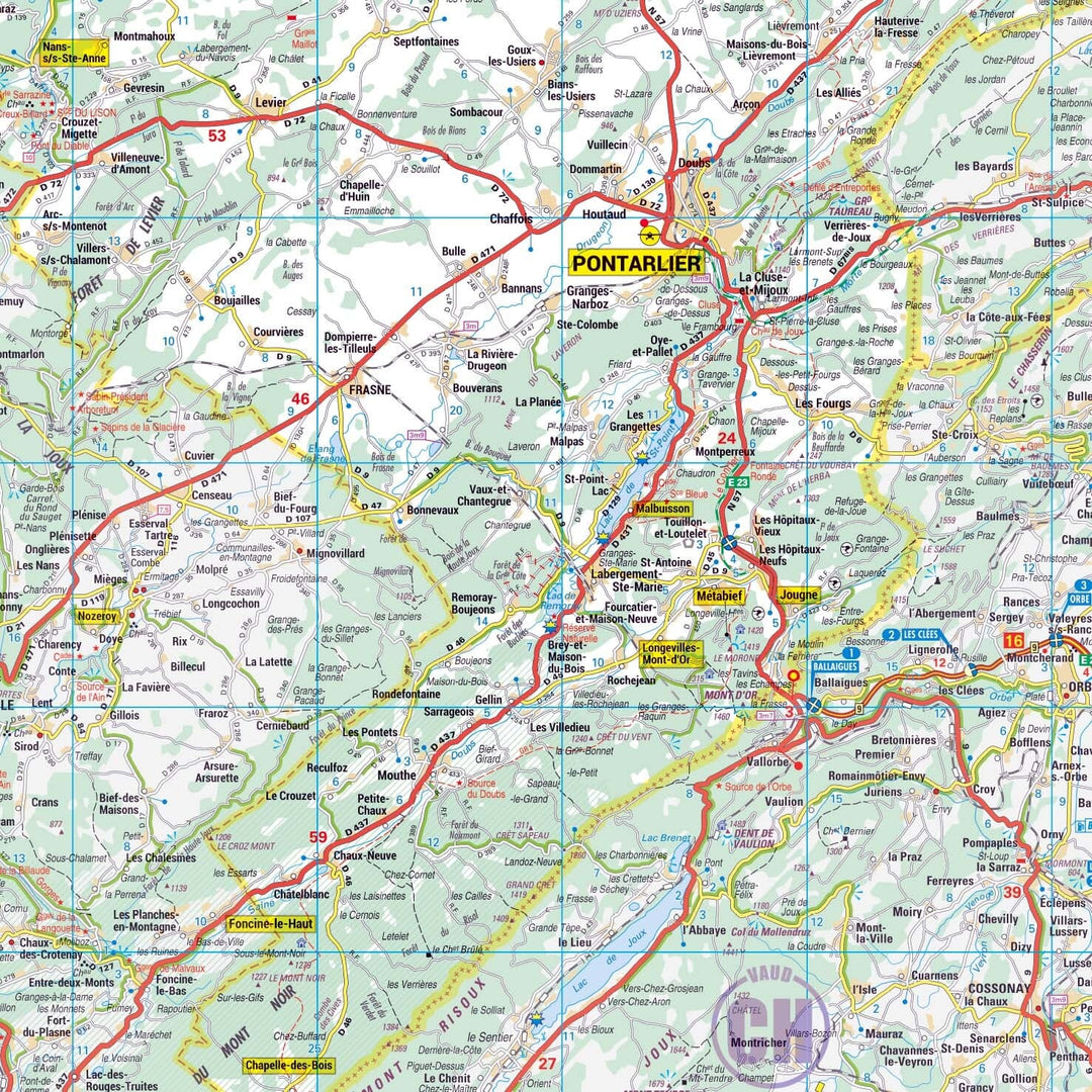 Poster - Doubs (119 x 85 cm) | Blay Foldex carte murale hors dimensions Blay Foldex 