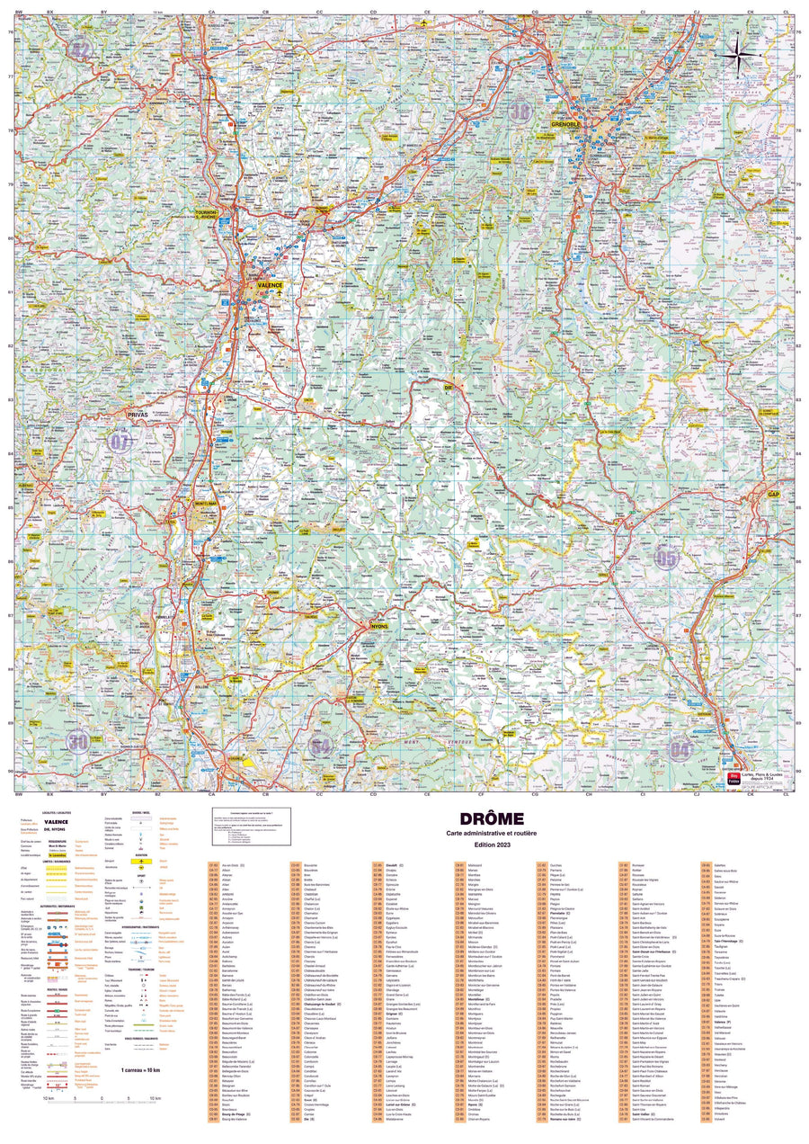 Poster - Drôme (119 x 85 cm) | Blay Foldex carte murale hors dimensions Blay Foldex 