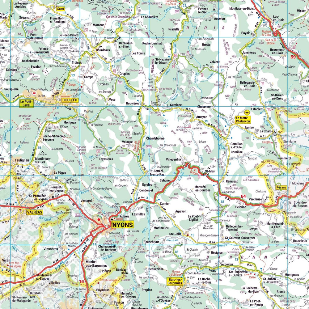 Poster - Drôme (119 x 85 cm) | Blay Foldex carte murale hors dimensions Blay Foldex 