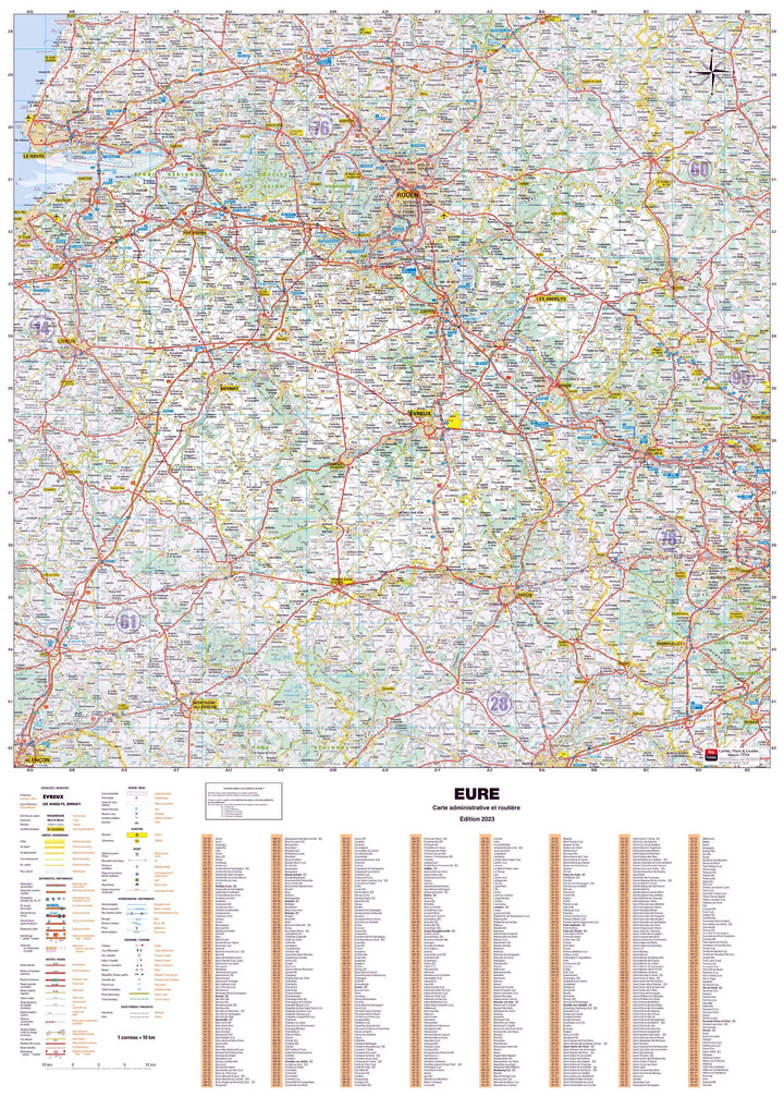 Poster - Eure (119 x 85 cm) | Blay Foldex carte murale hors dimensions Blay Foldex 