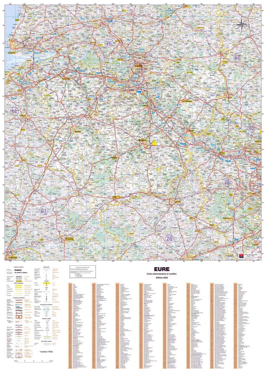 Poster - Eure (119 x 85 cm) | Blay Foldex carte murale hors dimensions Blay Foldex 