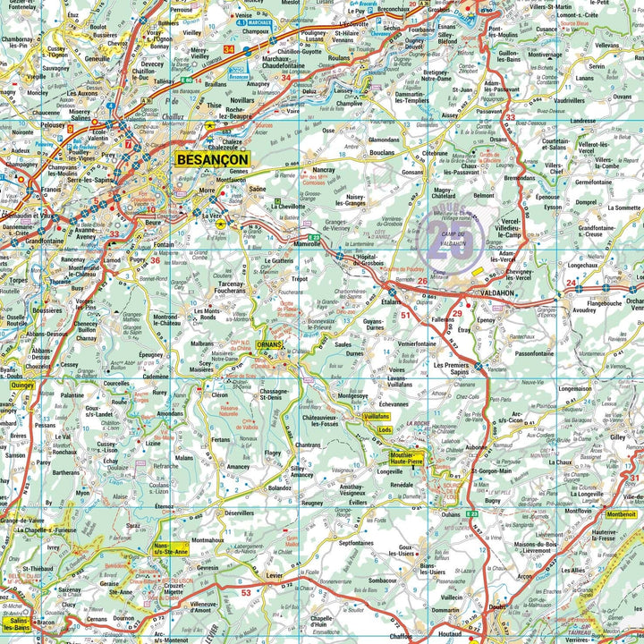 Poster - Franche-Comté (74 × 103 cm) | Blay Foldex carte murale hors dimensions Blay Foldex 