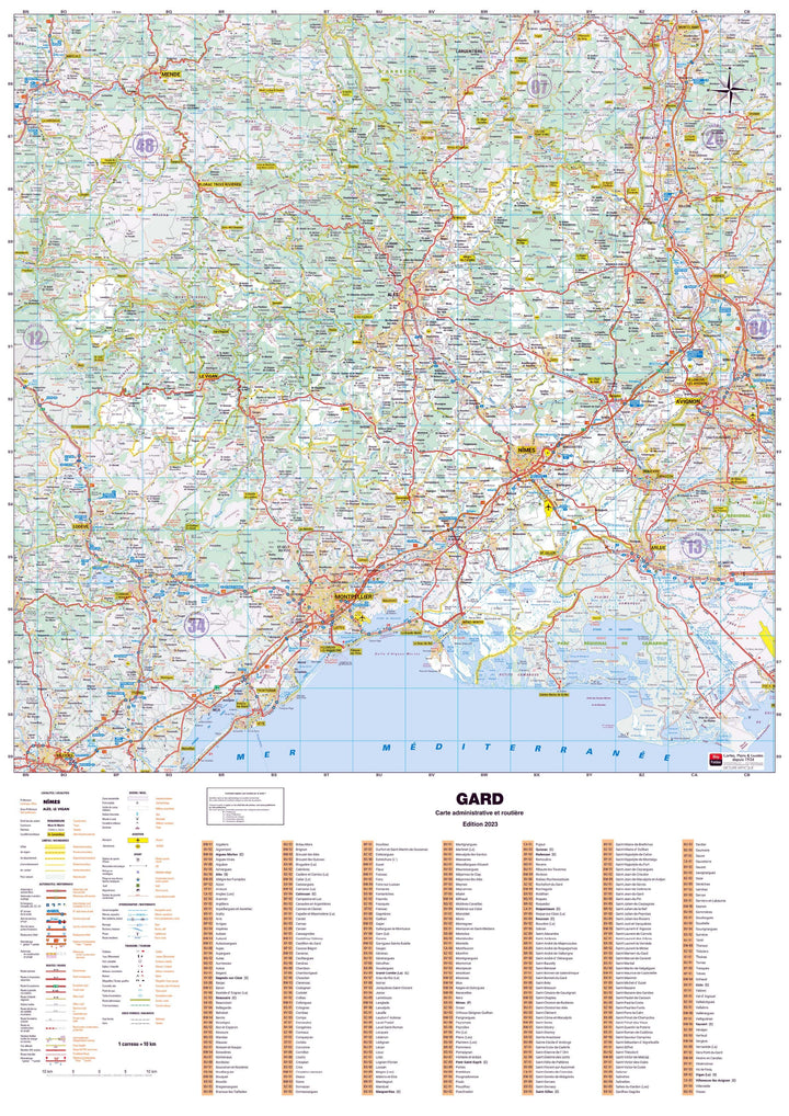 Poster - Gard (119 x 85 cm) | Blay Foldex carte murale hors dimensions Blay Foldex 