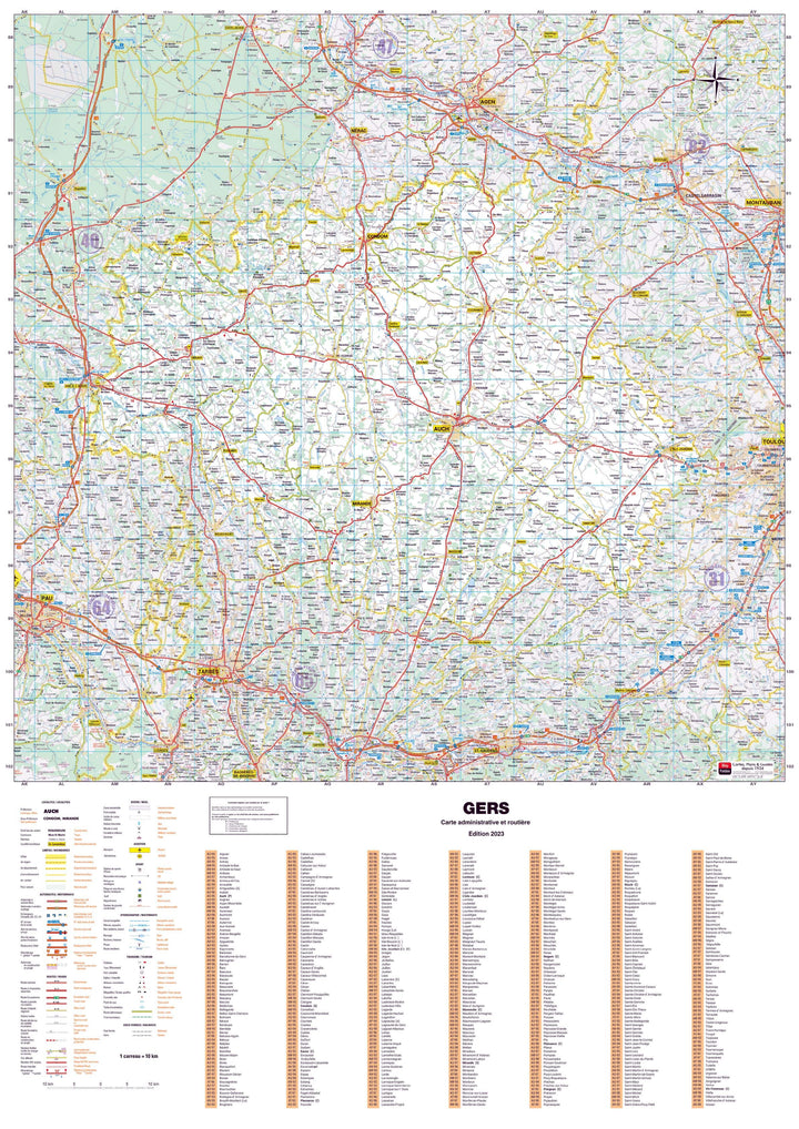 Poster - Gers (119 x 85 cm) | Blay Foldex carte murale hors dimensions Blay Foldex 