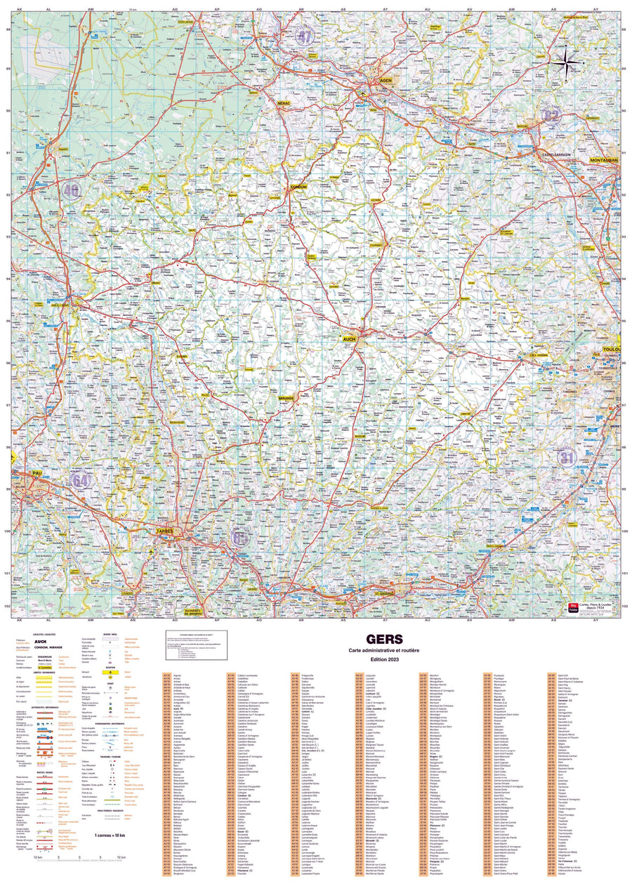 Poster - Gers (119 x 85 cm) | Blay Foldex carte murale hors dimensions Blay Foldex 